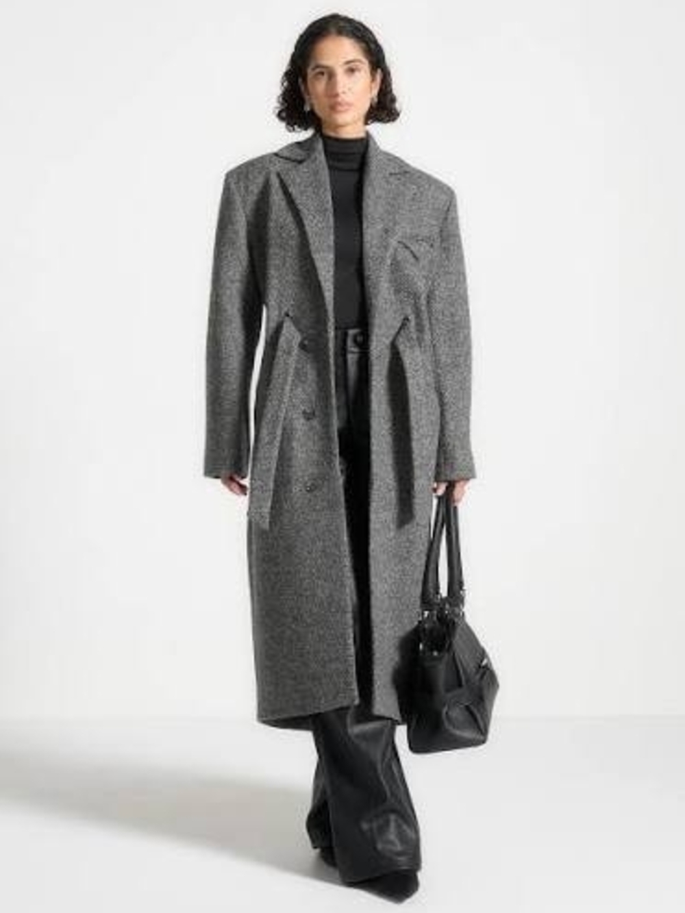 Gray Wool-Blend Belted Overcoat - Manier De Voir
